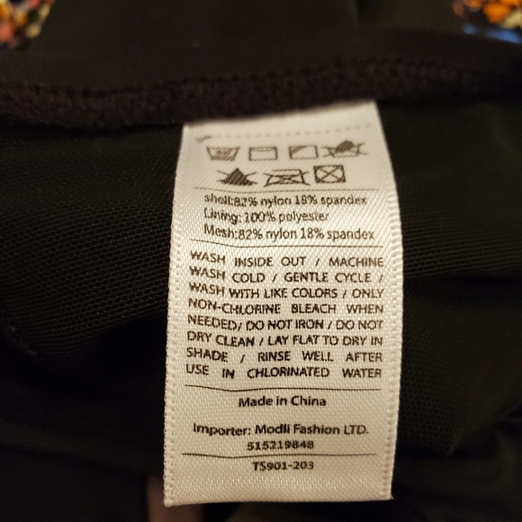 ModLi Racerback Swim Bra Black XL Calypsa NWT Plus Size - Picture 5 of 5